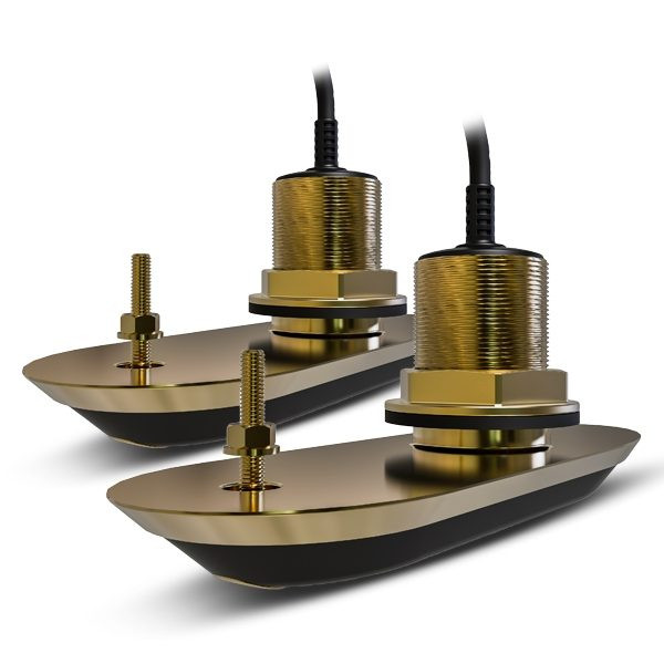 Pack of RV-220 RealVision 3D Bronze Thru Hull Txds, Port &amp;Starboard20°, Direct connect to AXIOM (2 x 2m, Y-cable and 8m extension cable)