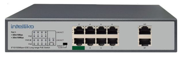 INT-VNST1008-136- 8-х портовый сетевой неуправляемый коммутатор с PoE