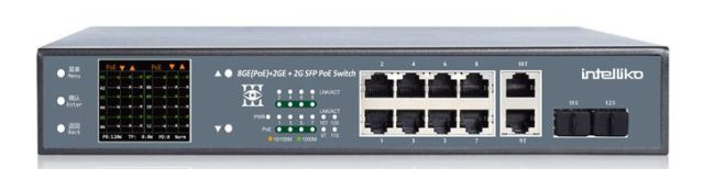 INT-VNST1006-124 - 8-х портовый сетевой неуправляемый коммутатор с PoE (+2 SFP)