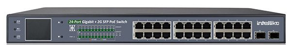 INT-VNST1007-129 - 24-х портовый сетевой неуправляемый коммутатор с PoE (+2 SFP)