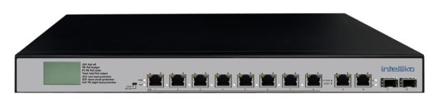 INT-VNST1006-118 - 10-х портовый сетевой неуправляемый коммутатор с PoE (+2 SFP)