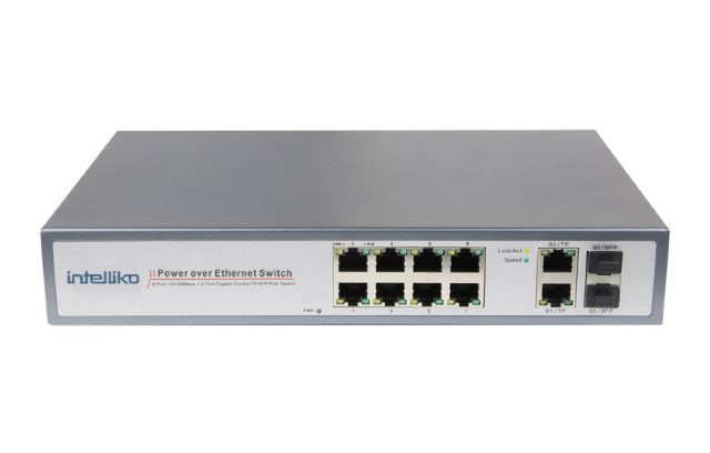 INT-VNST1005-111: 8-х портовый сетевой неуправляемый коммутатор (+2 SFP) с PoE