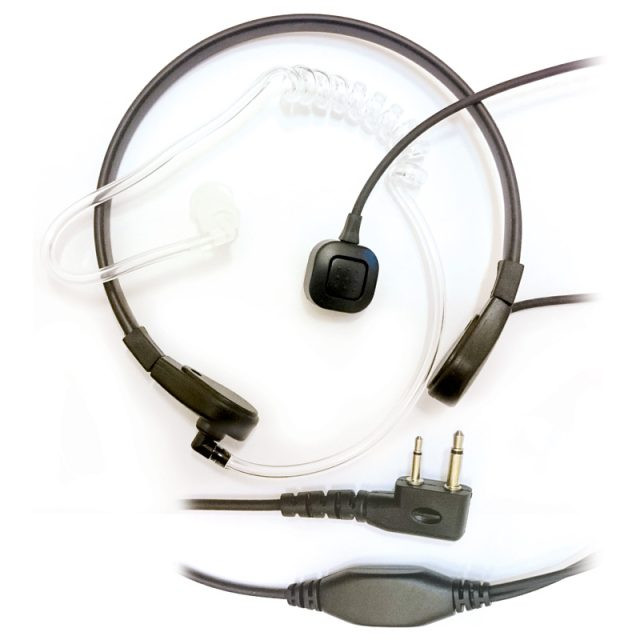 Гарнитура скрытого ношения HM-527L для ICOM, ларингофон, вынесенная кнопка PTT с ремешком на палец, прозрачный звуковод, угловая L вилка