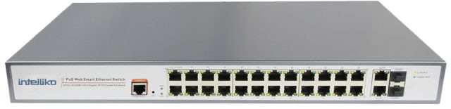 INT-VNST1005-114: 24-х портовый сетевой управляемый коммутатор (+2 SFP) с PoE