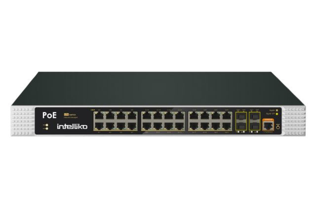 INT-VNST1004-104: 24-х портовый сетевой управляемый коммутатор (+4 SFP) с PoE